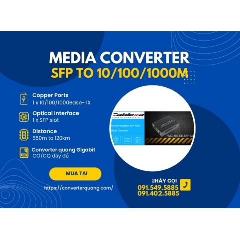  Media Converter SFP to 10/100/1000M